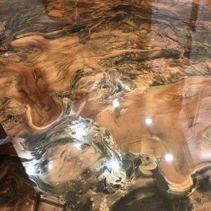 brown metallic liquid marble